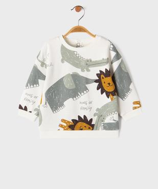 Sweat avec motifs animaux sauvages bébé garçon vue1 - GEMO 4G BEBE - GEMO
