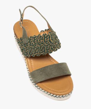 Sandales femme à talon compensé avec bride large ondulée fantaisie vue5 - SANS MARQUE - GEMO