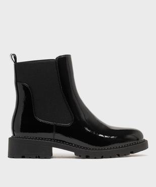 Boots femme vernies style Chelsea à semelle crantée vue9 - 5 MILES - GEMO
