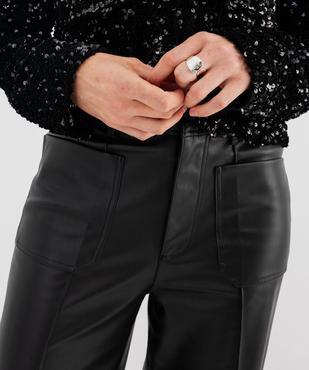 Pantalon flare en cuir imitation femme vue2 - GEMO(FEMME PAP) - GEMO