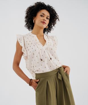 Blouse sans manches avec volants aux emmanchures femme vue1 - GEMO(FEMME PAP) - GEMO