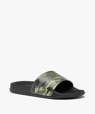 Mules de piscine homme imprimées camouflage vue2 - GEMO (PLAGE) - GEMO