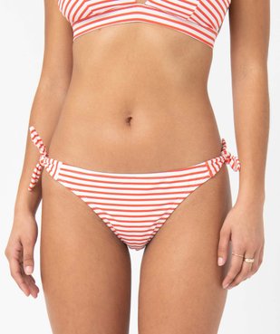 Bas de maillot de bain femme à rayures vue1 - GEMO 4G FEMME - GEMO