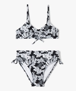 Maillot de bain fille 2 pièces à motifs fleuris avec culotte taille haute vue1 - GEMO (JUNIOR) - GEMO