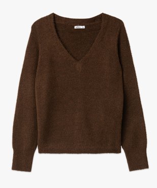 Pull femme à grand col V fantaisie vue4 - GEMO(FEMME PAP) - GEMO