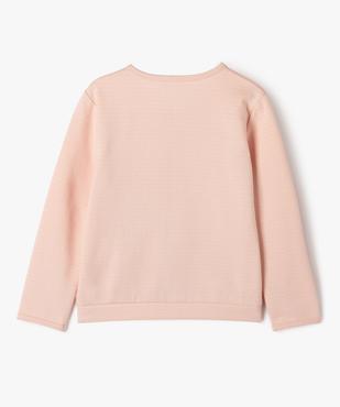Sweat zippé à col rond avec motifs pailletés fille vue3 - GEMO (ENFANT) - GEMO