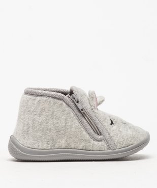 Chaussons bébé fille motif chat brodé avec petites oreilles vue1 - GEMO 4G BEBE - GEMO