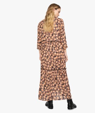 Robe femme longue et fluide imprimé floral vue3 - GEMO(FEMME PAP) - GEMO