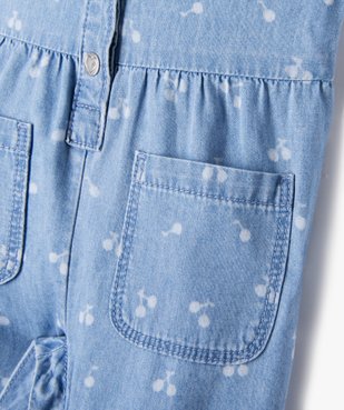 Combinaison à manches courtes avec motifs cerises bébé fille vue3 - GEMO 4G BEBE - GEMO