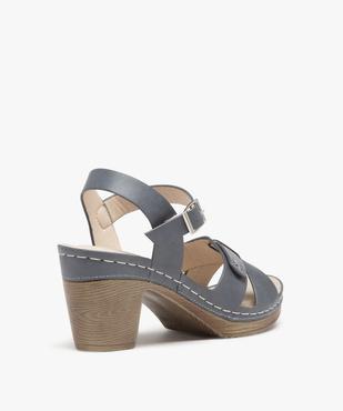 Sandales femme à talon imitation sabot et brides unies vue4 - GEMO(URBAIN) - GEMO