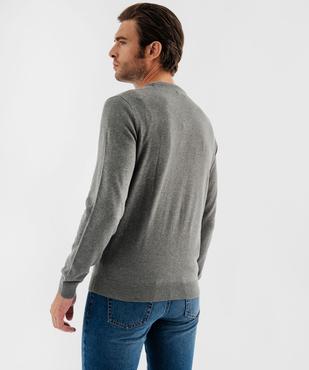 Pull fin à col V en coton homme vue10 - GEMO 4G HOMME - GEMO