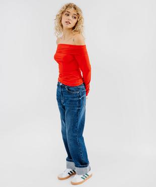 Tee-shirt manches longues avec col Bardot femme vue4 - GEMO(FEMME PAP) - GEMO