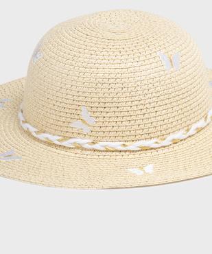 Chapeau de paille à motifs papillons brodés fille vue2 - GEMO (ACCESS) - GEMO
