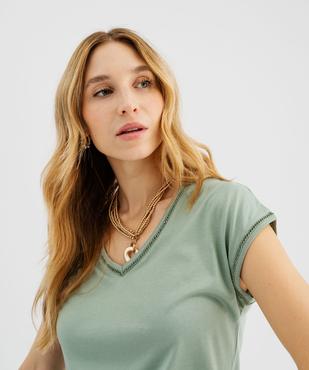 Tee-shirt à manches courtes avec finitions scintillantes femme vue2 - GEMO 4G FEMME - GEMO