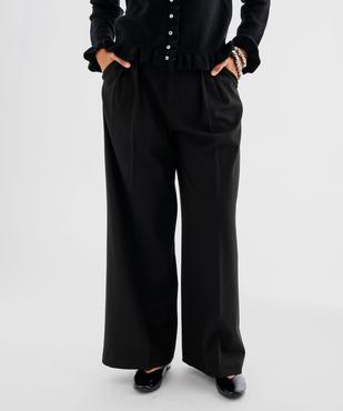 Pantalon de tailleur large en maille souple et extensible femme vue2 - GEMO(FEMME PAP) - GEMO