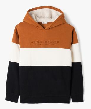 Sweat à capuche bicolore garçon vue2 - GEMO (JUNIOR) - GEMO