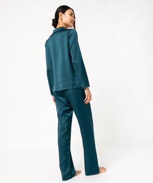 Pyjama 2 pièces en satin femme vue3 - GEMO 4G FEMME - GEMO