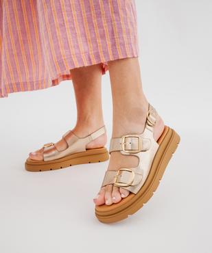 Sandales plateformes à 3 boucles femme - 5 Miles vue7 - 5 MILES - GEMO