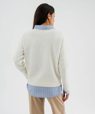 Pull en maille douillette extensible contenant de la laine femme vue5 - GEMO 4G FEMME - GEMO