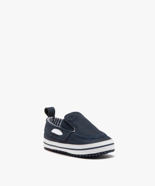 Chaussures premiers pas bébé garçon unies style slippers vue2 - GEMO 4G BEBE - GEMO