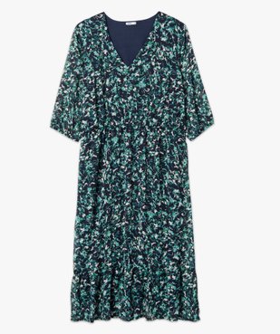 Robe femme grande taille longue imprimée à manches 3/4 vue4 - GEMO (G TAILLE) - GEMO