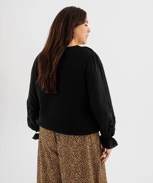 Pull avec manches en coton brodées femme grande taille vue3 - GEMO (G TAILLE) - GEMO