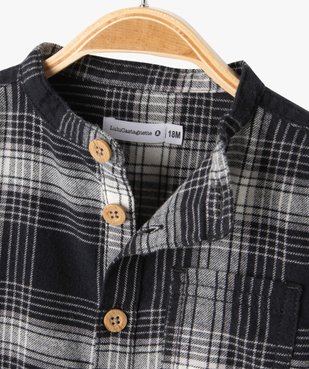 Chemise à carreaux et col mao en flanelle bébé garçon - LuluCastagnette vue2 - LULUCASTAGNETTE - GEMO