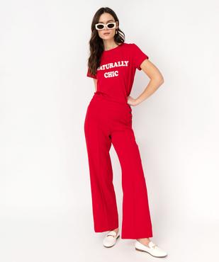 Tee-shirt à manches courtes avec inscription femme vue5 - GEMO(FEMME PAP) - GEMO