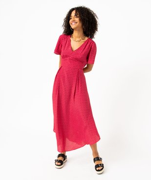 Robe longue taille empire à manches courtes femme vue1 - GEMO(FEMME PAP) - GEMO