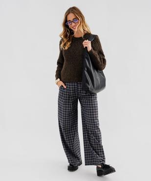 Pull en grosse maille avec torsades sur les manches femme vue1 - GEMO(FEMME PAP) - GEMO