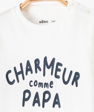 Tee-shirt manches longues à message fantaisie bébé garçon vue2 - GEMO(BEBE DEBT) - GEMO