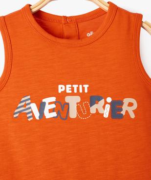 Combishort avec inscription bébé garçon vue2 - GEMO(BEBE DEBT) - GEMO