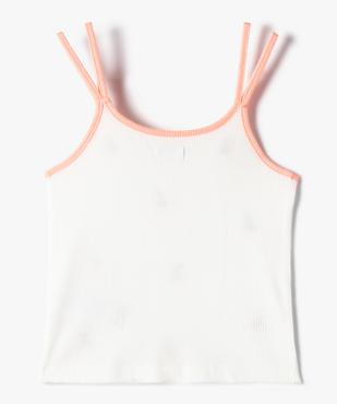 Débardeur fille en maille côtelée à fines bretelles vue3 - GEMO (ENFANT) - GEMO