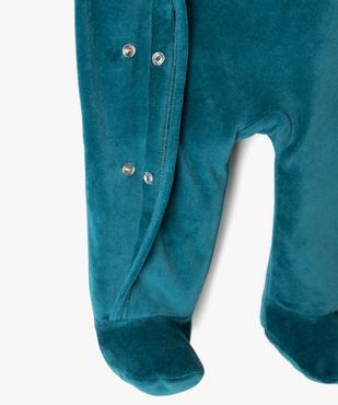 Pyjama bébé en velours imprimé dinosaure à fermeture ventrale vue6 - GEMO(BB COUCHE) - GEMO