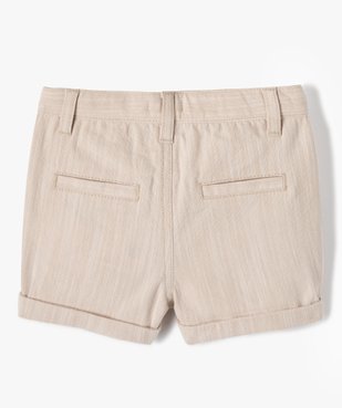 Bermuda bébé garçon en coton chiné vue3 - GEMO(BEBE DEBT) - GEMO