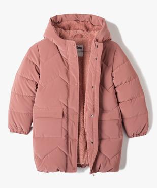Manteau fille matelassé à capuche avec doublure peluche vue3 - GEMO 4G FILLE - GEMO