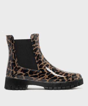 Boots de pluie imprimé léopard style Chelsea femme - Follow Me vue1 - FOLLOW ME - GEMO