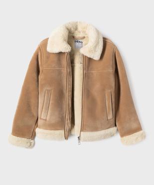 Veste aviateur en velours et fourrure imitation fille vue4 - GEMO (ENFANT) - GEMO