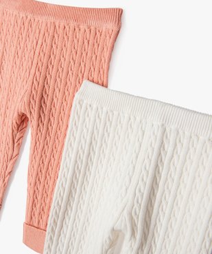 Pantalon bébé en maille torsadée (lot de 2) vue2 - GEMO(BB COUCHE) - GEMO