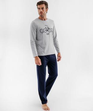 Pyjama à manches longues et pantalon large homme vue5 - GEMO 4G HOMME - GEMO