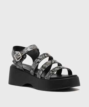 Sandales multibrides à semelle plateforme femme vue2 - 5 MILES - GEMO