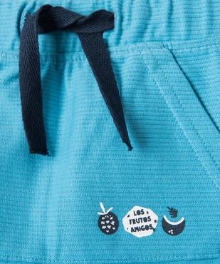 Short bébé garçon en maille texturée vue2 - GEMO(BEBE DEBT) - GEMO
