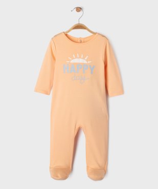 Pyjama dors-bien bébé en coton avec motif poitrine vue1 - GEMO 4G BEBE - GEMO