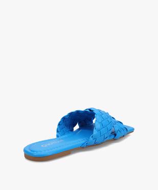 Mules femme unies à talon plat et brides tressées  vue4 - SANS MARQUE - GEMO