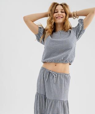 Blouse manches courtes à motif vichy femme vue6 - GEMO(FEMME PAP) - GEMO