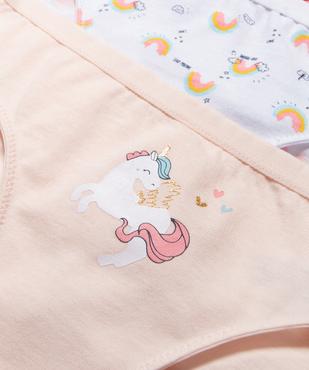 Culotte coton stretch imprimée licorne fille (lot de 3) vue3 - GEMO 4G FILLE - GEMO