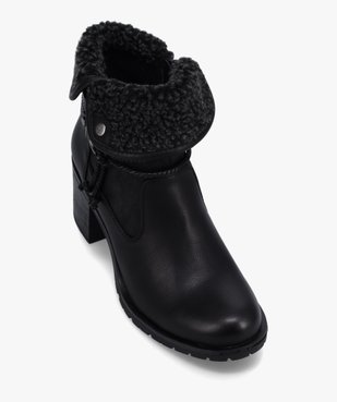 Boots femme à talon carré et col sherpa vue5 - GEMO(URBAIN) - GEMO