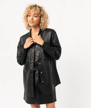 Chemise à manches longues en synthétique imitation cuir femme  vue2 - GEMO(FEMME PAP) - GEMO