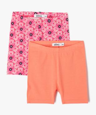 Leggings short court en coton stretch bébé fille (lot de 2) vue1 - GEMO 4G BEBE - GEMO
