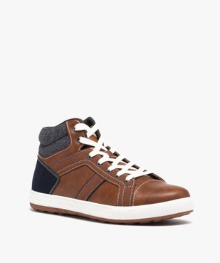 Baskets homme mid-cut bicolores style casual à lacets vue3 - GEMO (CASUAL) - GEMO